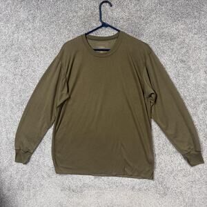 Cabela's Shirt Mens Large Green Long Sleeve Made In‎ USA Layer Outdoors Hunting